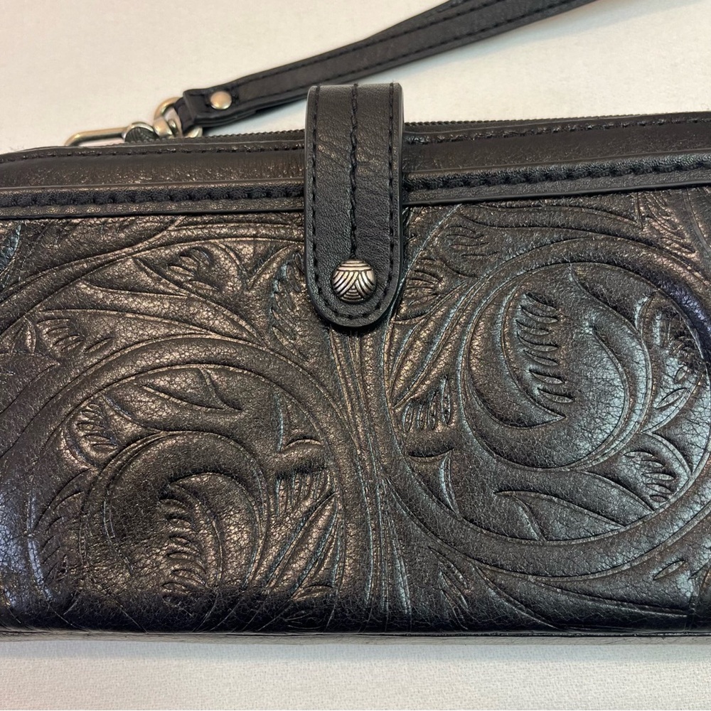The Sak Embossed Black Leather Large Wallet